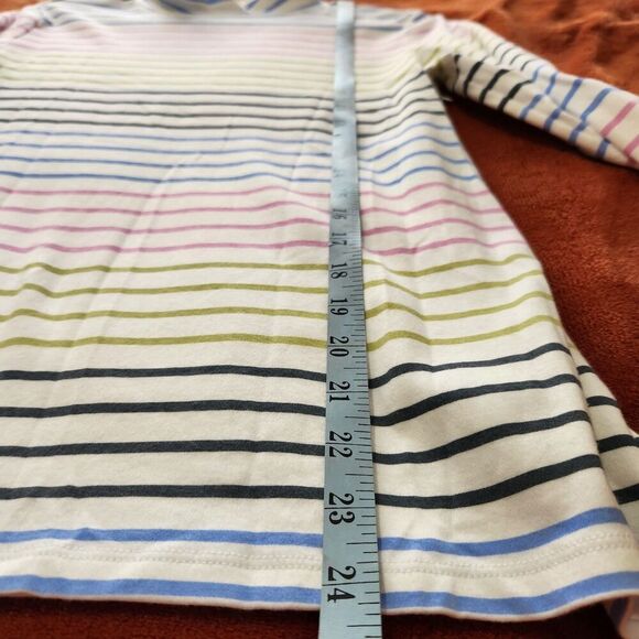 Croft Barrow Top Size Medium Striped 100% Cotton Mock Neck Longsleeve - Picture 6 of 7
